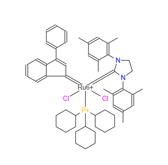 CAS：536724-67-1，[1,3-雙(2,4,6-三甲基苯基)-2-咪唑烷亞基](3-苯基-1H-茚-1-亞基)(三環己基膦)二氯化釕(II) 